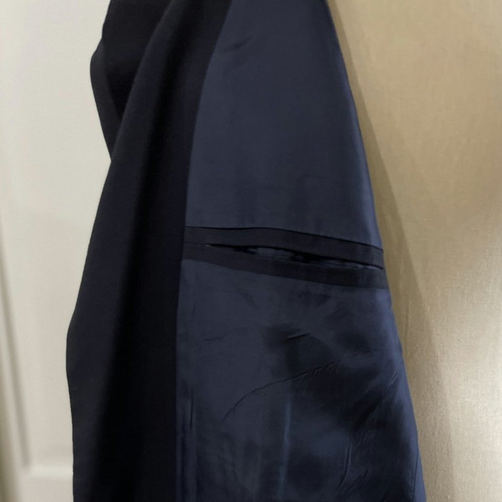 Ferrini Navy Wool Blazer Mens 46L Vintage Sports Coat Blue Single Breast - Picture 8 of 10